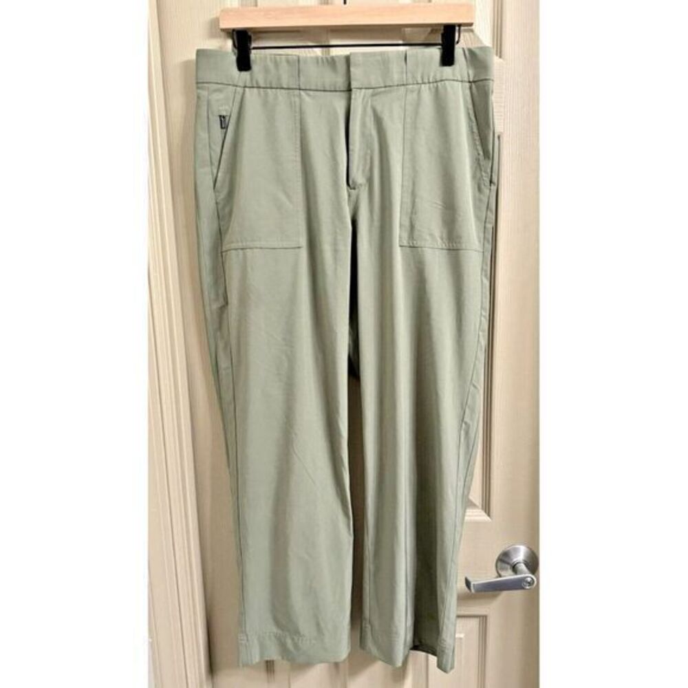 Athleta Women's 10 Endless Olive High Rise Zipper Office Commute Pants Soft‎